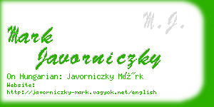 mark javorniczky business card